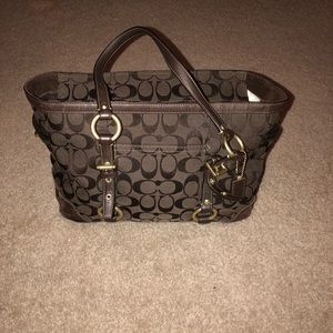 Coach Chocolate Brown Signature Shoulder Bag
